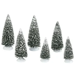 Department 56 Village Accessories|Frosted Pine Grove, Set of 6