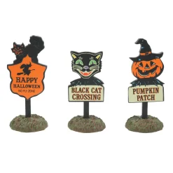 Department 56 Halloween Village Accessories|Halloween Signs Set of 3
