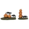 Department 56 Halloween Village Accessories|Scary Cats Pumpkins ST/2