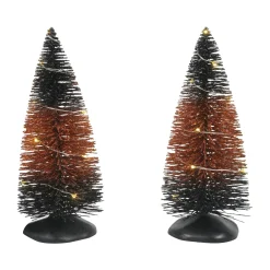 Department 56 Halloween Village Accessories|Trad'l LIT Hlwn Trees set of 2
